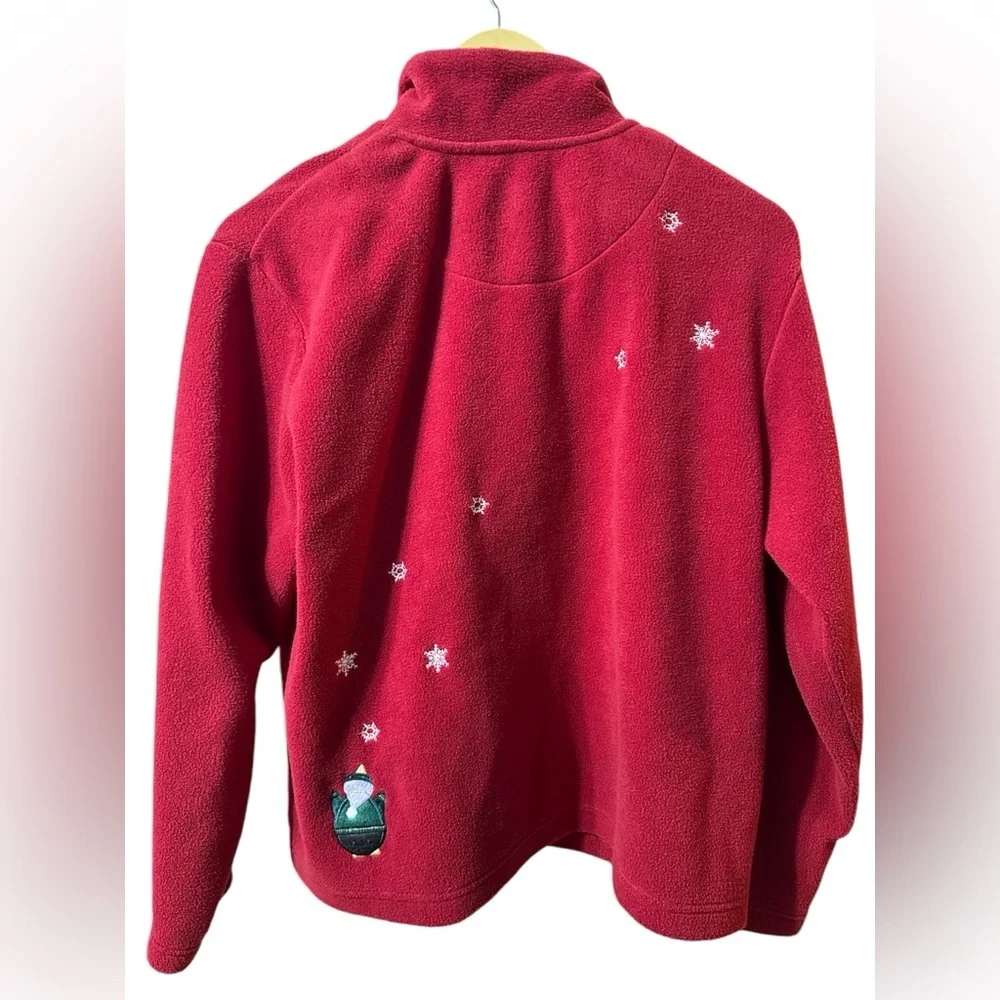 Christopher & Banks Red Cardigan  Penguin design Size Large - Picture 3 of 14